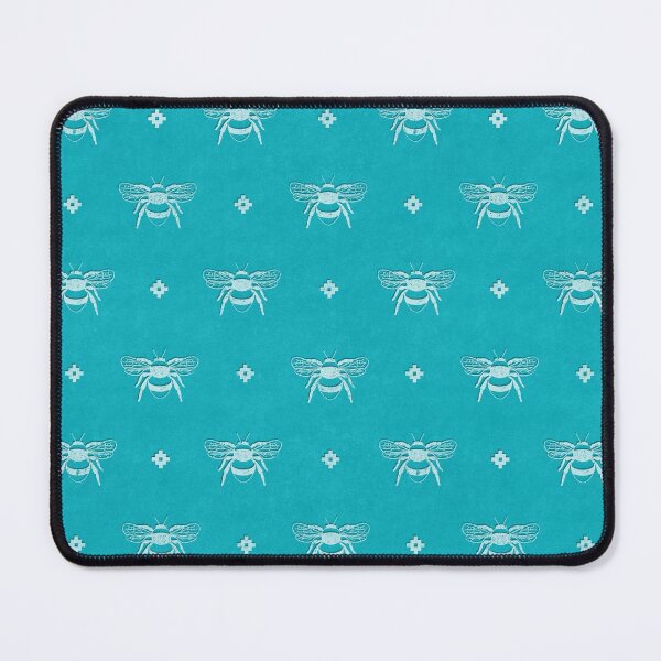 Item preview, Bee Stamped Motif on Pool Blue designed and sold by The Wellington Boot.