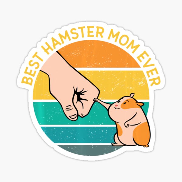 Retro Vintage Gift Woman Best Hamster Mom Ever Valentine Day Sticker