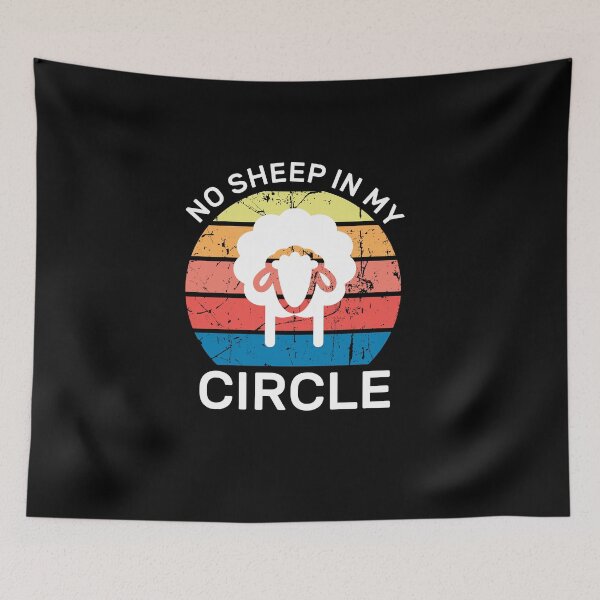 Item preview, No Sheep In My Circle Funny Quote Vintage Retro designed and sold by zedesigner-.