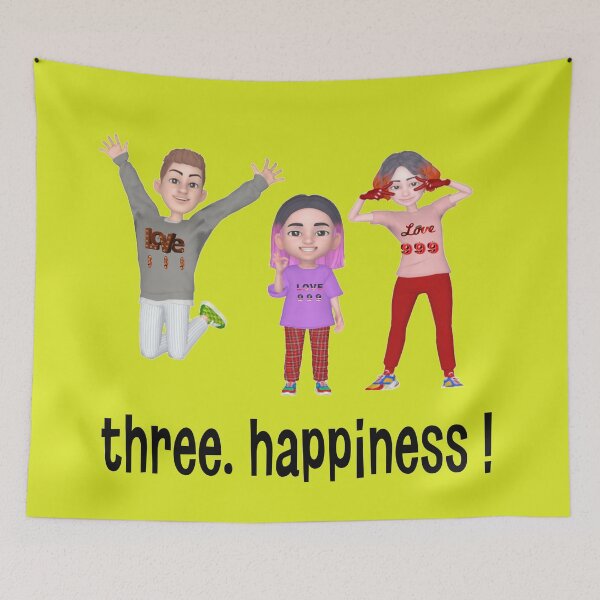 Item preview, three. Happiness! Love makes a happy family designed and sold by mostheristore.