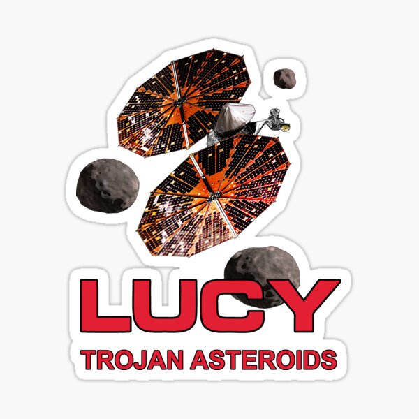 Item preview, NASA Lucy spacecraft text Trojan asteroids mission designed and sold by SolidEarthArt.