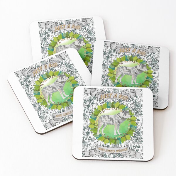 Item preview, Just a kid who loves wolves - Colorful compositions, art and animals, funny drawings designed and sold by AdvanceDesign.
