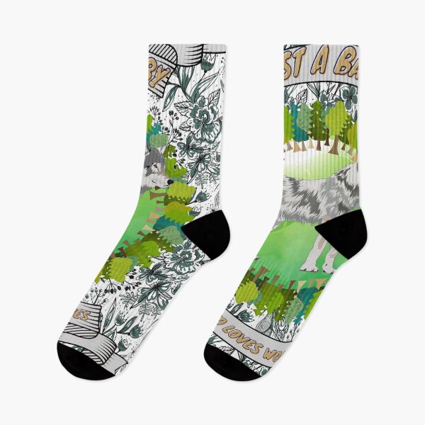 Item preview, Just a baby who loves wolves - Colorful compositions, art and animals, funny drawings designed and sold by AdvanceDesign.