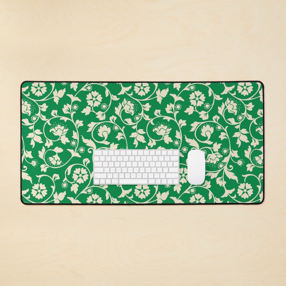 Classic Floral Pattern (Green) Mouse Pad