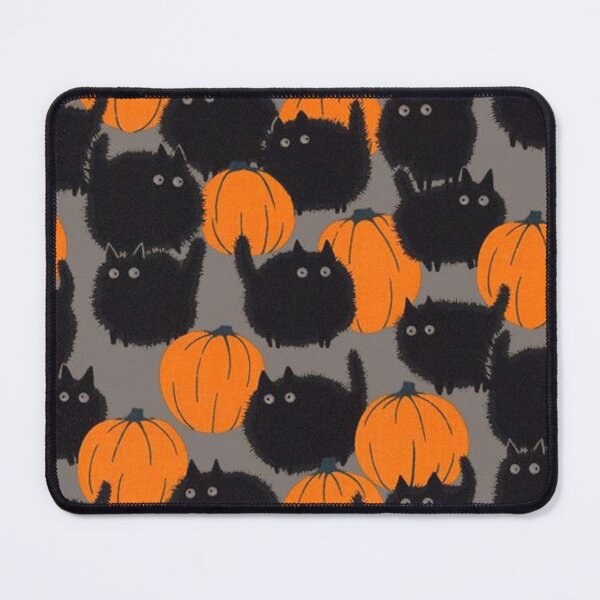 Item preview, cats and pumpkin halloween pattern designed and sold by idkbrb.