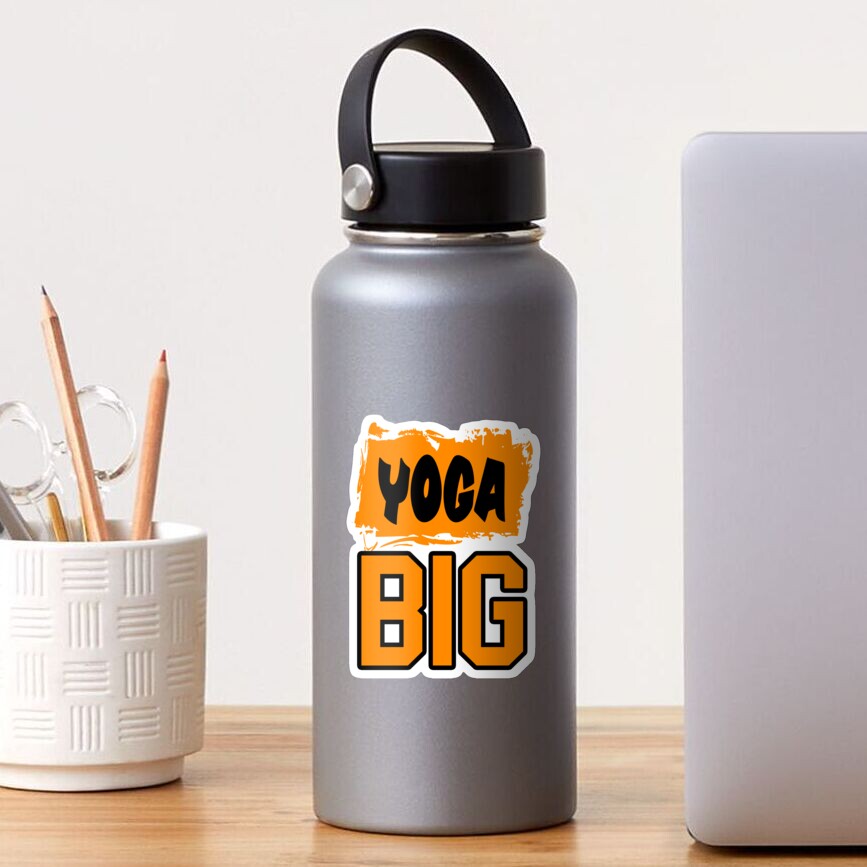 Yoga Big Orange Text Tshirt Sticker