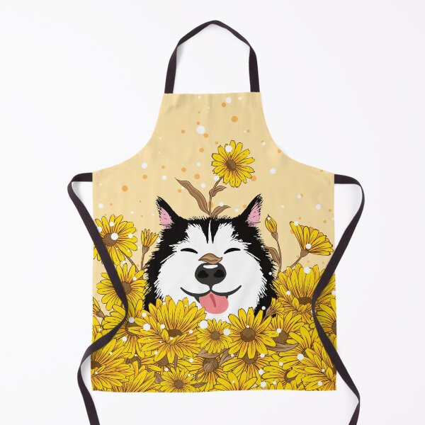 Item preview, Siberian Husky Dog and Sunflowers designed and sold by Lulupainting.