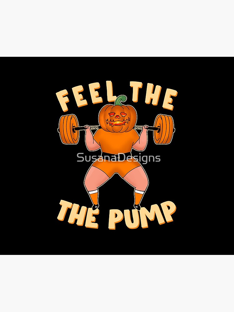Funny workout design for Halloween Jack-o'-lantern Squats by SusanaDesigns