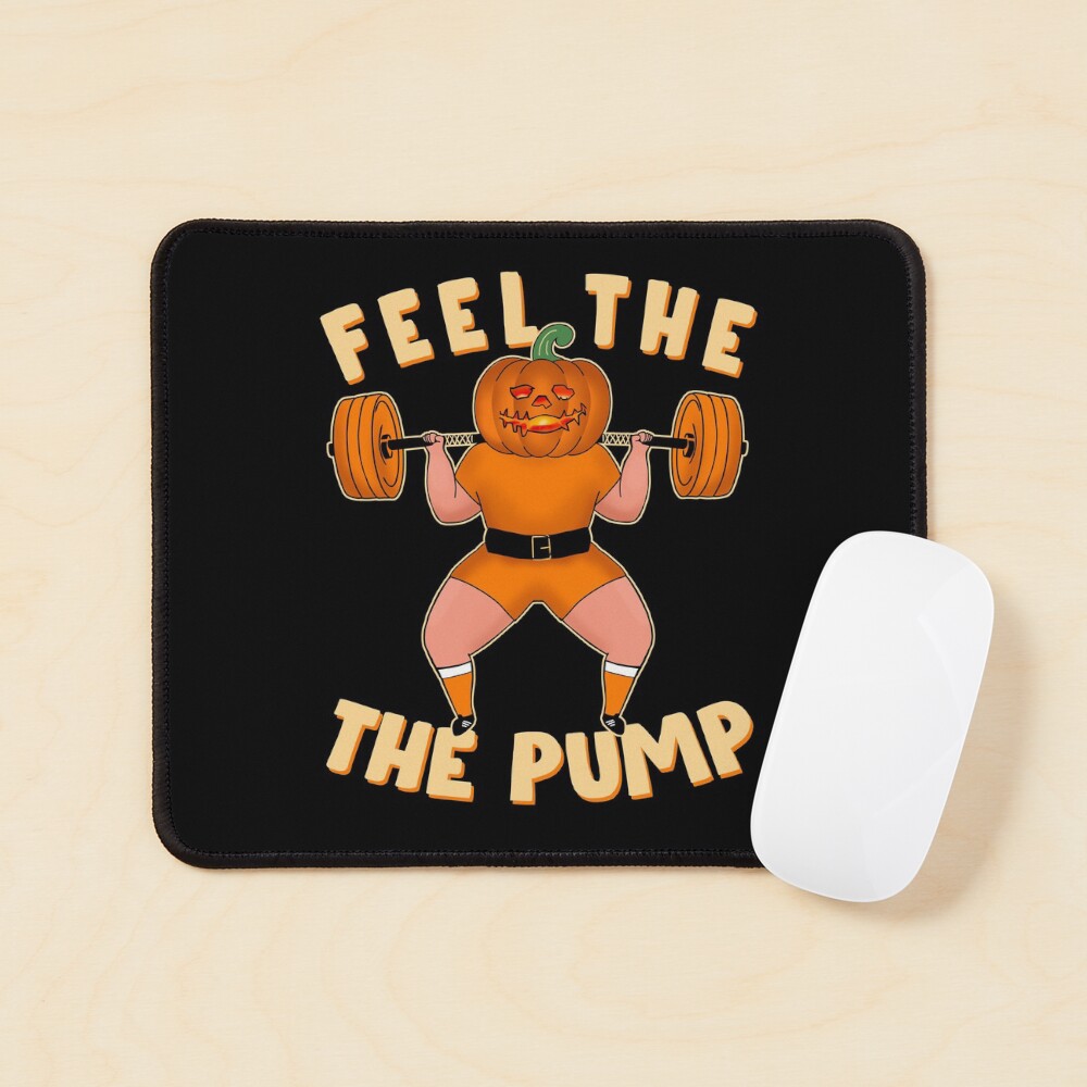 Funny workout design for Halloween Jack-o'-lantern Squats Mouse Pad