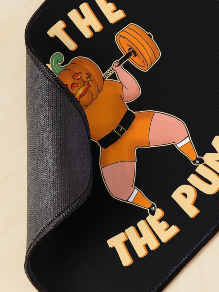Alternate view of Funny workout design for Halloween Jack-o'-lantern Squats Mouse Pad