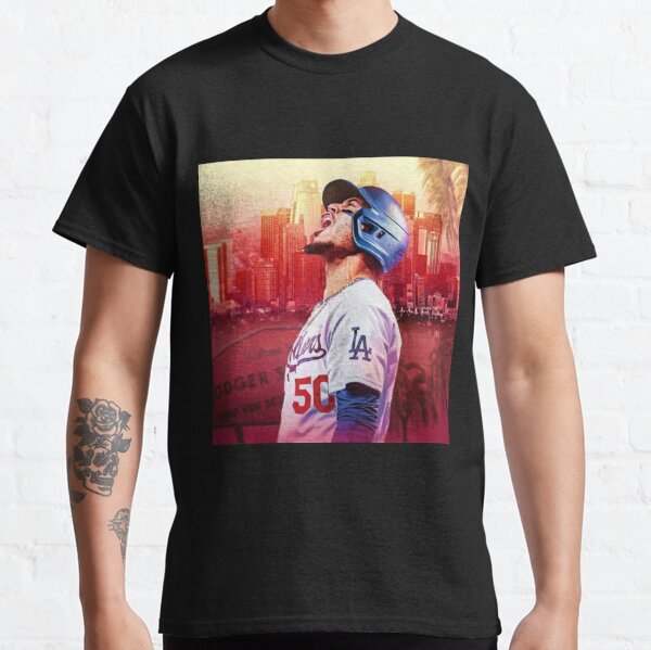 Mookie Betts Los Angeles LA Dodgers MLB Baseball Black Crew Tee Shirt S-5XL