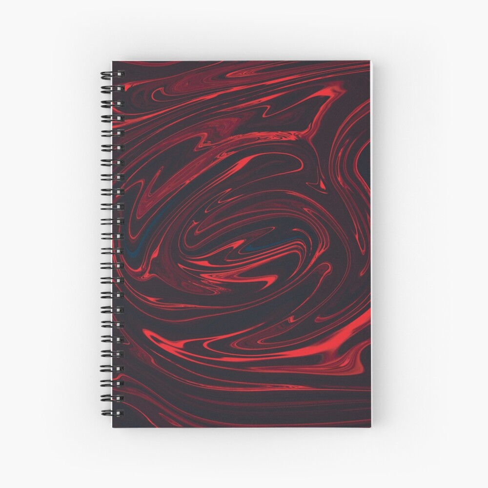 Holographic Marble Design Red and Blue Spiral Notebook