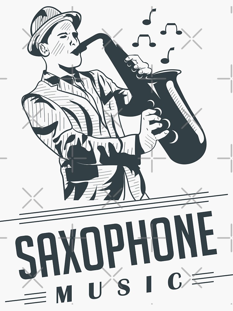Saxophonist with a Hat, Saxophone Player, Saxophonist, Saxophone Lover, Jazz Musician by graphic-genie