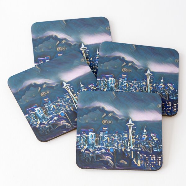 Item preview, Abstract Seattle Skyline Design designed and sold by Constant Readers.
