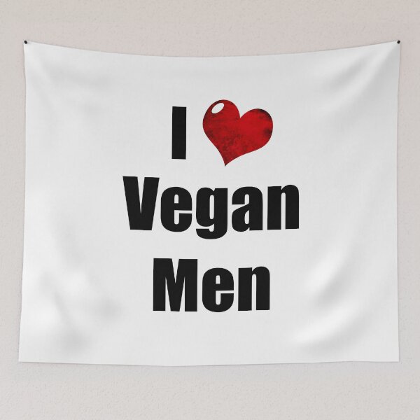 Item preview, I love vegan men - grunge heart designed and sold by Anteia.