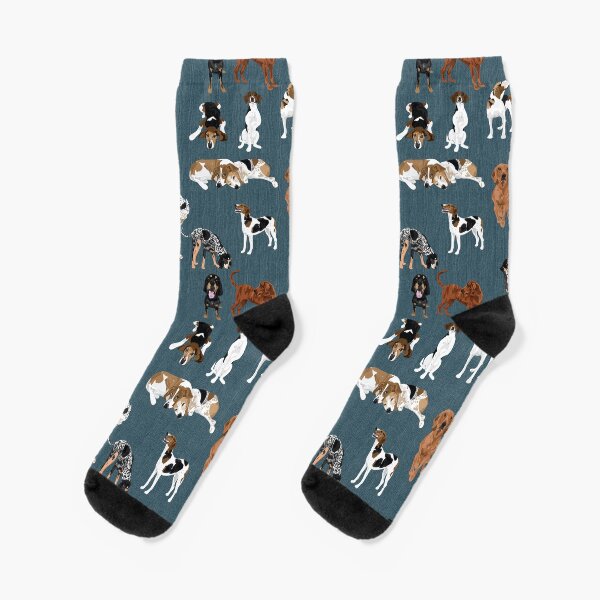 Item preview, Coonhounds on Dark Teal designed and sold by ArtofACoonhound.