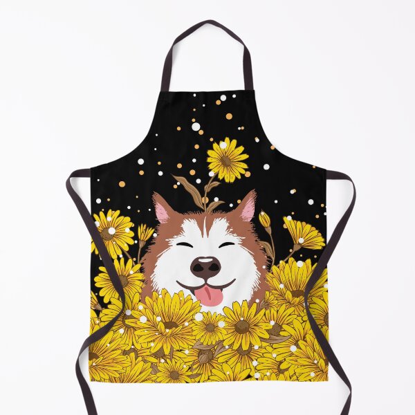 Item preview, Red Siberian Husky Dog and Sunflowers designed and sold by Lulupainting.
