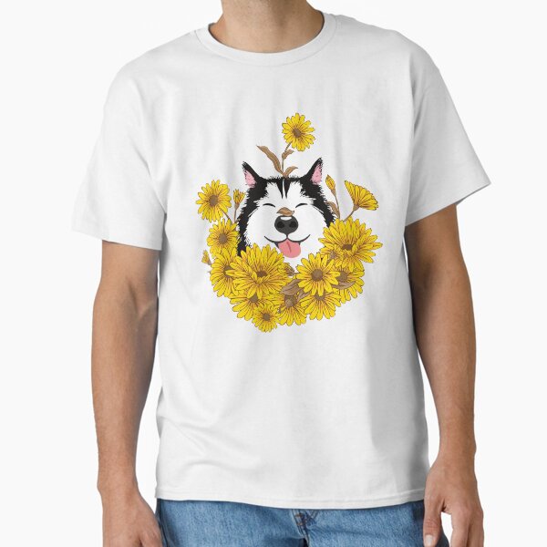Item preview, Siberian Husky Dog and Sunflowers designed and sold by Lulupainting.