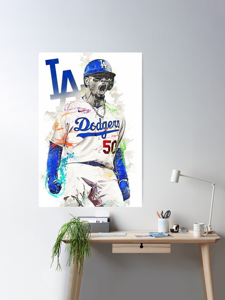 Mookie Betts Poster Los Angeles Dodgers Canvas Print Wall 