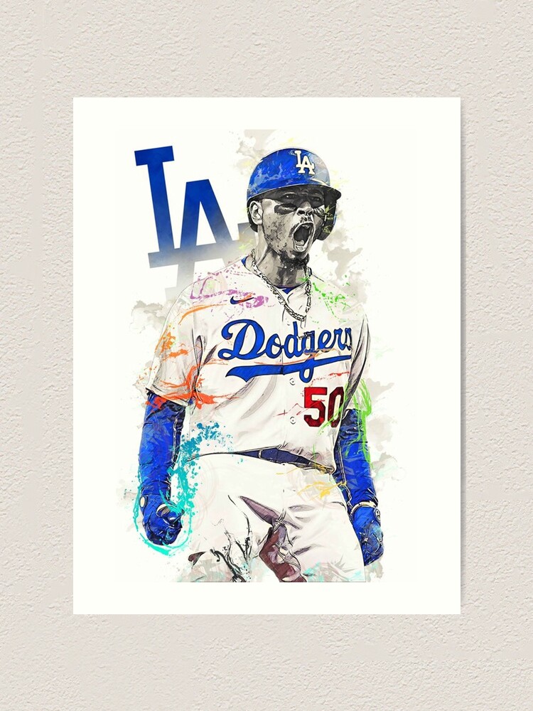 Mookie Betts Jersey Art Los Angeles Dodgers - Graphic Tees, Custom