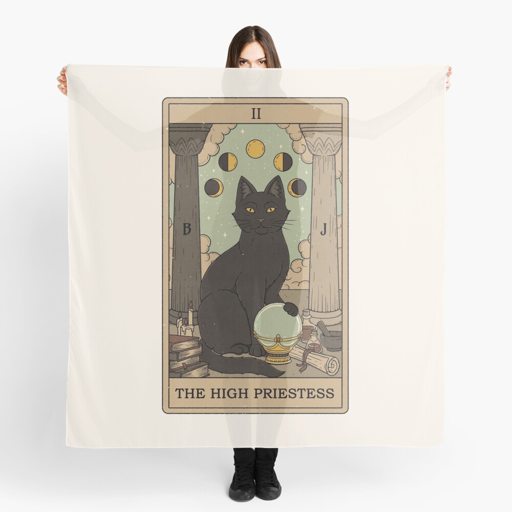 The High Priestess - Cats Tarot Scarf