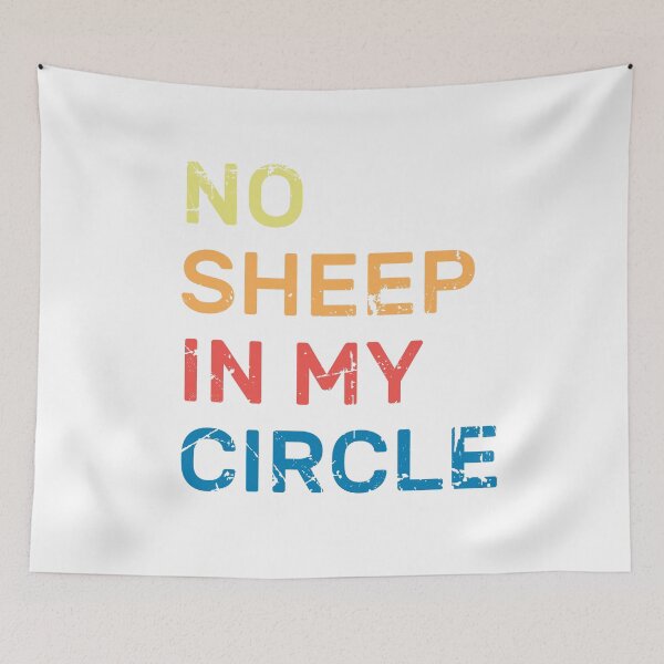 Item preview, No Sheep In My Circle Funny Quote Vintage Retro designed and sold by zedesigner-.