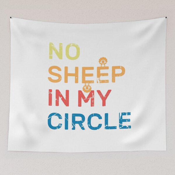 Item preview, No Sheep In My Circle Funny Quote Vintage Retro designed and sold by zedesigner-.