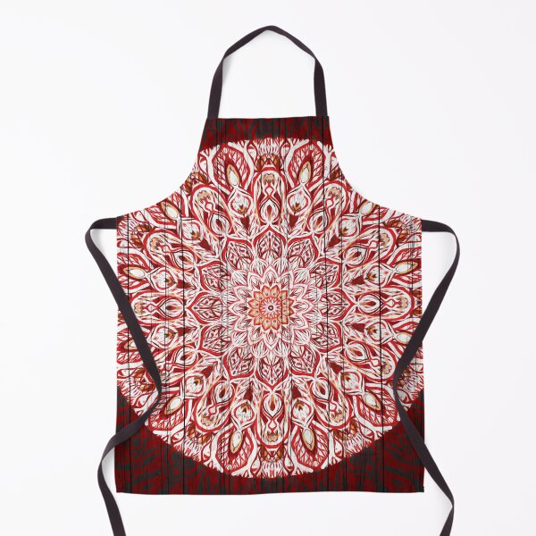 Item preview, Deep Red Wooden Textured Boho Tribal Mandala designed and sold by micklyn.