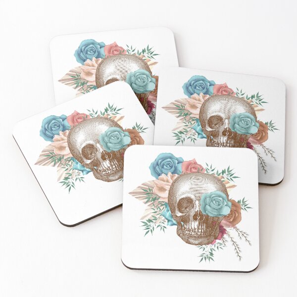 Item preview, Skull With Floral Vintage Boho Style For Men and Women designed and sold by Hartics.