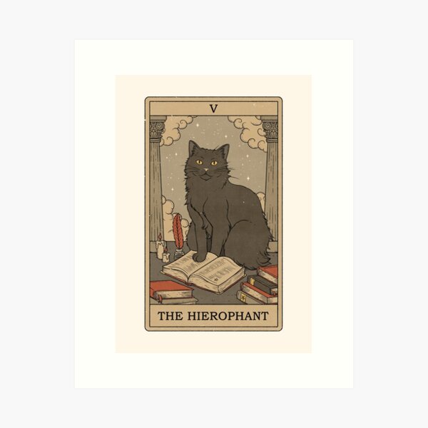 Item preview, The Hierophant- Cats Tarot designed and sold by Thiago Corrêa.