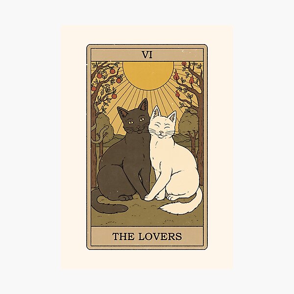 Item preview, The Lovers - Cats Tarot designed and sold by Thiago Corrêa.