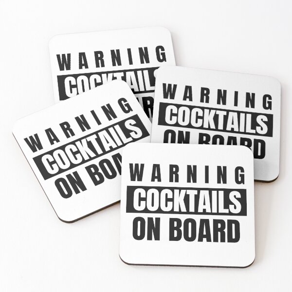 Item preview, Warning Cocktails on Board designed and sold by PinkArtDesigns.