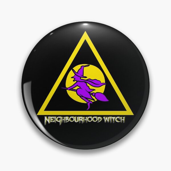 Item preview, Neighbourhood witch, funny pun, neighbourhood watch, flying witch,warning sign designed and sold by allycat57.