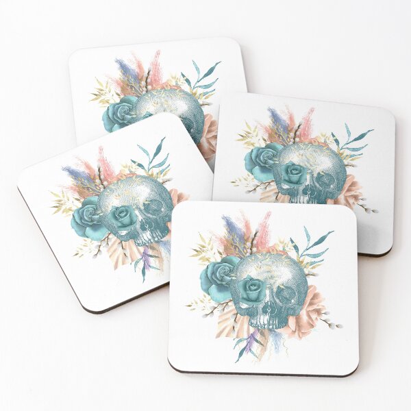 Item preview, Skull With Floral Vintage Boho Style For Men and Women designed and sold by Hartics.
