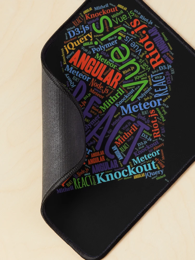 Thumbnail 2 of 5, Mouse Pad, Love JavaScript Frameworks designed and sold by vladocar.