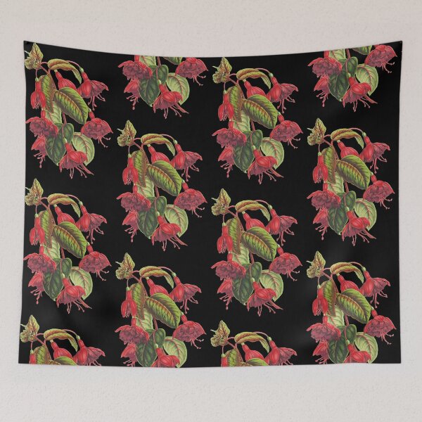 Item preview, Fuchsia flowers - botanical illustration designed and sold by chimakingthings.