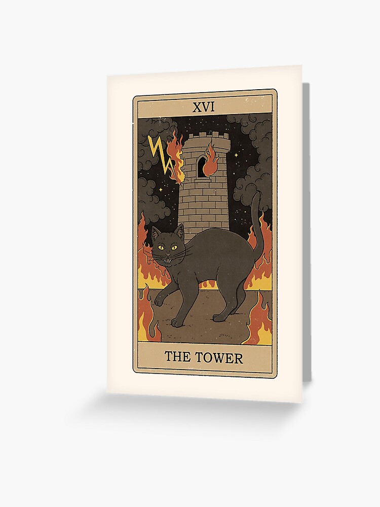 Usikker en anden Studerende The Tower - Cats Tarot" Greeting Card for Sale by Thiago Corrêa | Redbubble