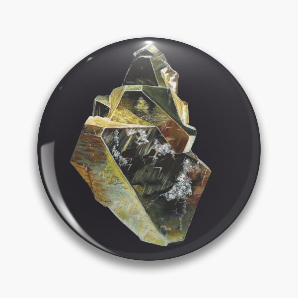 Item preview, Drawing of a Pyrite crystal in oil pastel designed and sold by ThalerSlama.