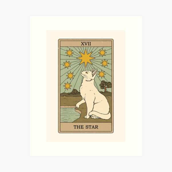 Item preview, The Star - Cats Tarot designed and sold by Thiago Corrêa.