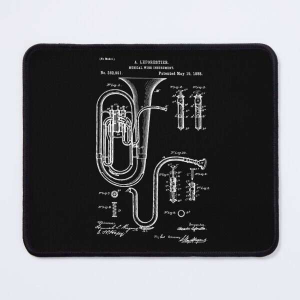 Item preview, Tuba Patent Graphic Blueprint designed and sold by DorotheaBertram.