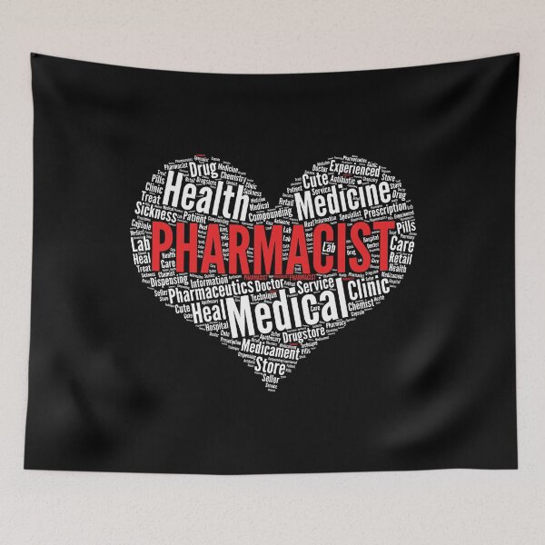 Item preview, Pharmacist Heart Pharmacy Word Cloud graphic designed and sold by theodoros20.