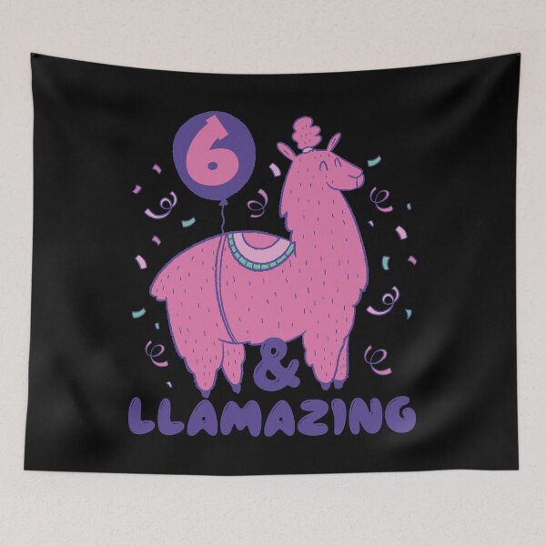 Item preview, Llamazing 6th Birthday 6 Years Old Llama Girls Kids Gift design designed and sold by theodoros20.