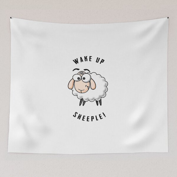 Item preview, "Wake up sheeple!" Sticker designed and sold by CARETAHARRY.