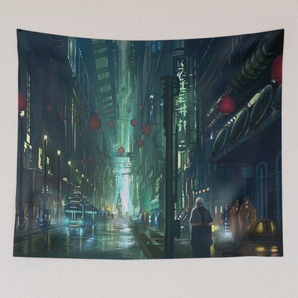Item preview, Cyberpunk Sci Fi City designed and sold by SofiaStutio.