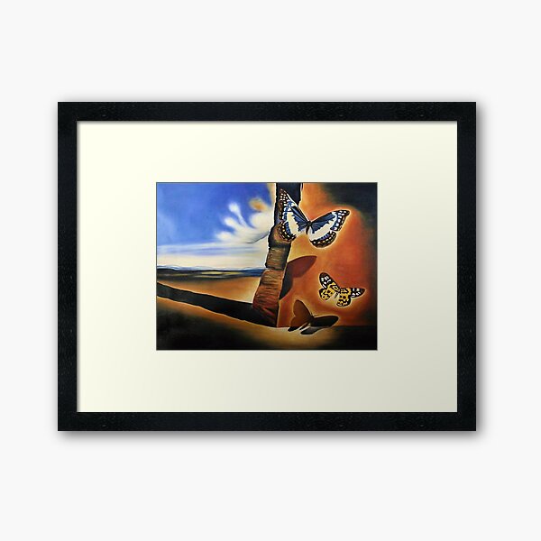 Salvador Dali "Landscape with Butterflies" Framed Art Print