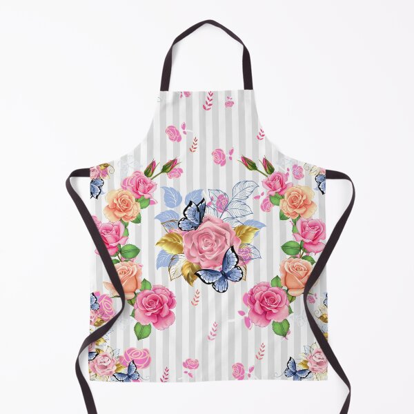Item preview, Beautiful roses, butterflies & golden leaves floral watercolor art designed and sold by TheSeasonalYard.