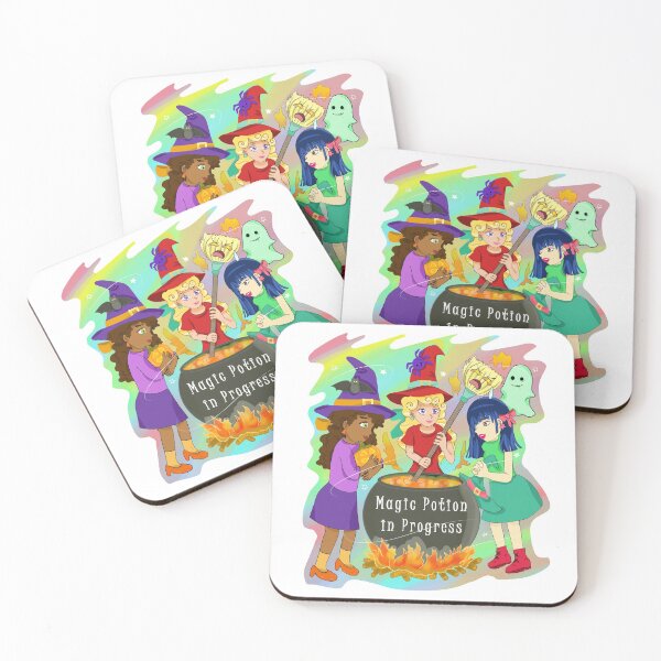 Item preview, Three Witches preparing a Magic Potion - Halloween theme Art illustration designed and sold by Kalin-Lyfe.