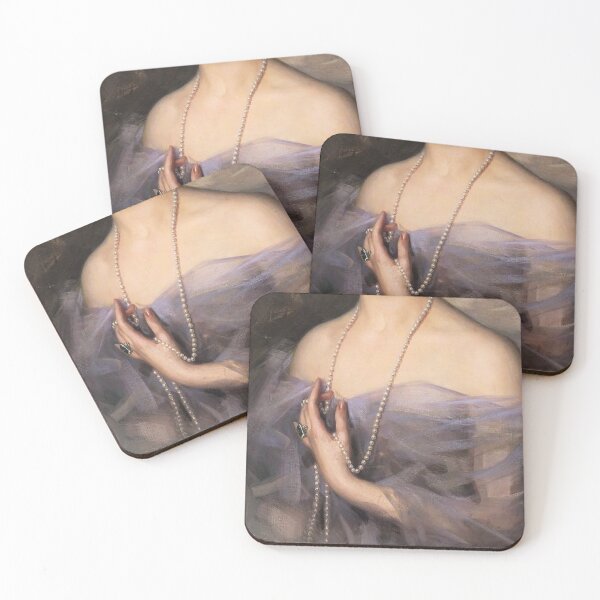 Item preview, Woman in Lavender with Pearls Renaissance Painting  designed and sold by Bellathewilde.