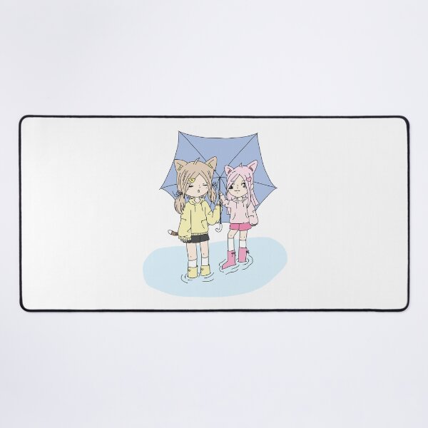 Item preview, Two Kawaii Girls with Umbrella Standing in a Puddle designed and sold by STUDIO-72.