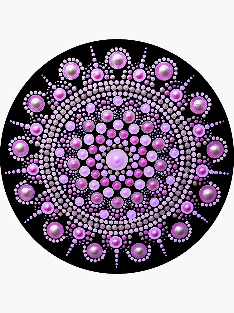 Baby Pink Mandala Dot Art Sticker for Sale by FaerieRealm